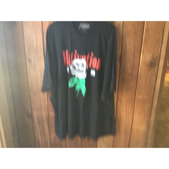 Popular Poison T Shirt Size 5XL Motivation Rose Graphic Black Short Sleeve - Picture 2 of 4